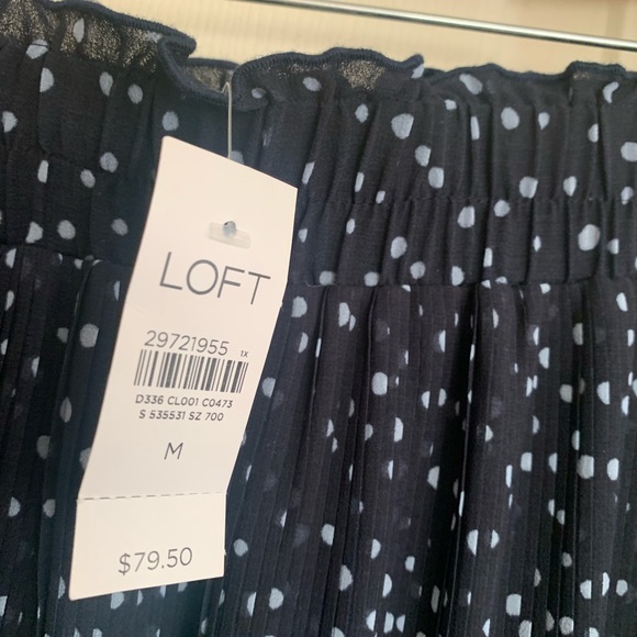 New LOFT Midi Skirt Abstract Polka Dot Print SZ Medium - Picture 2 of 9
